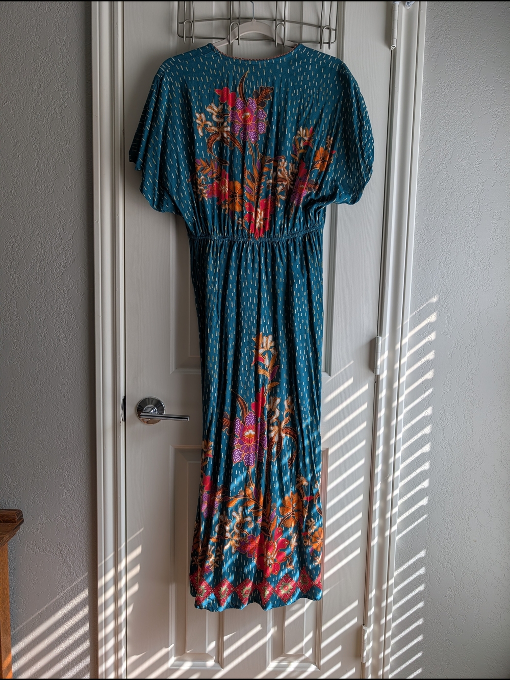Anthropologie Floral V-Neck Maxi Dress with Flutter Sleeves - Picture 3 of 4